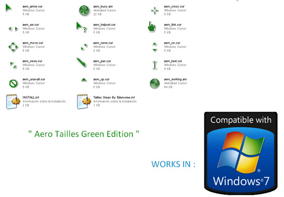 Aero Green Tailless Cursors