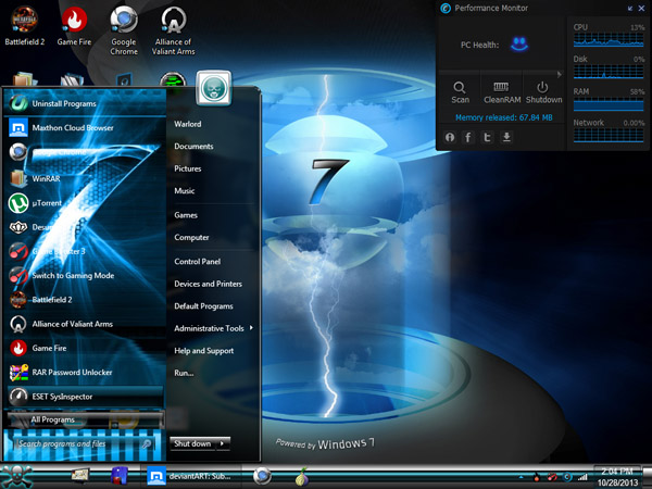 BLUE WIN 7 theme free download