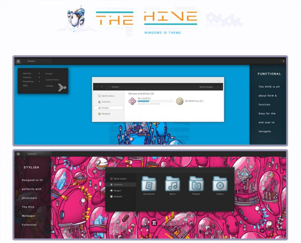 The HIVE for windows 10 themes