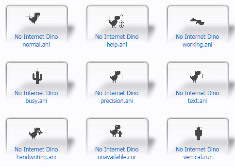 No Internet Dino Cursors