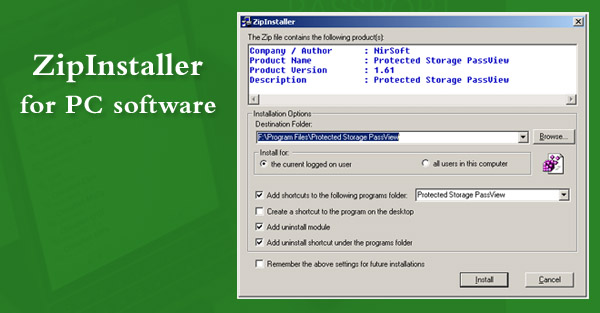 ZipInstaller v1.21 from Nirsoft