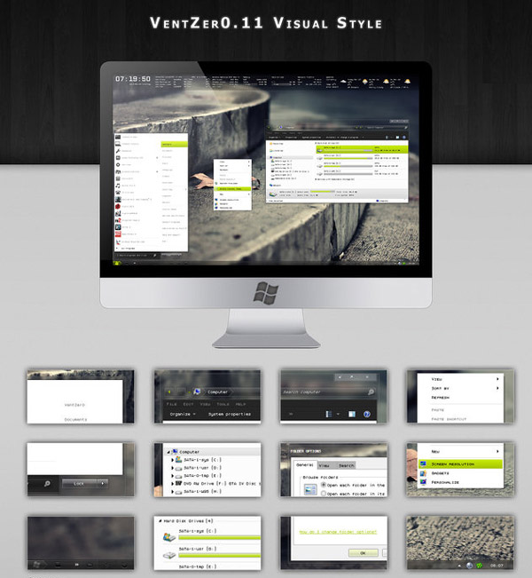 Ventzer v0.11 for windows 7 themes
