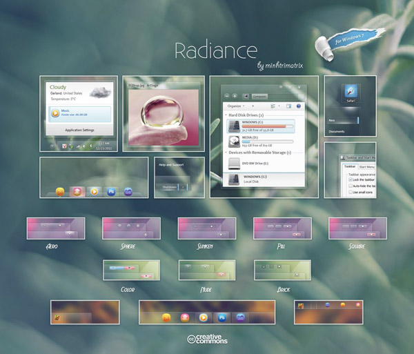 Radiance for windows vs 7 themes