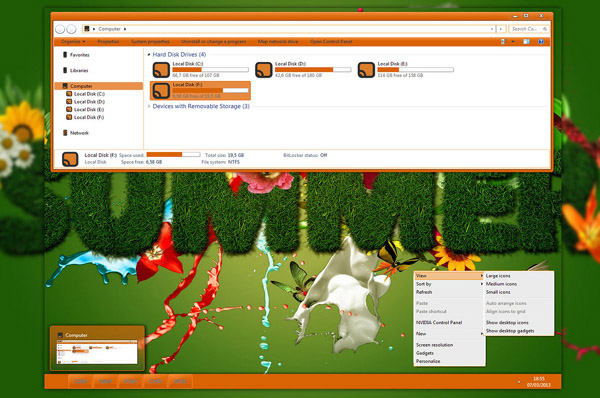 Orange Blankon Update for win7 themes