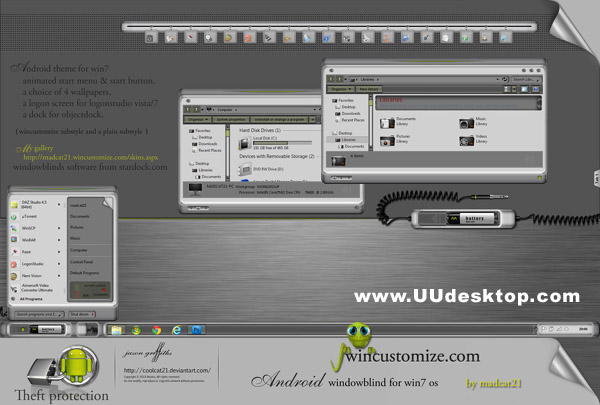 Android Windowblind theme for win7 computer