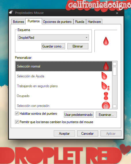 Droplet Red for windows cursors
