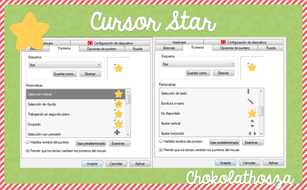 Yellow star cursors