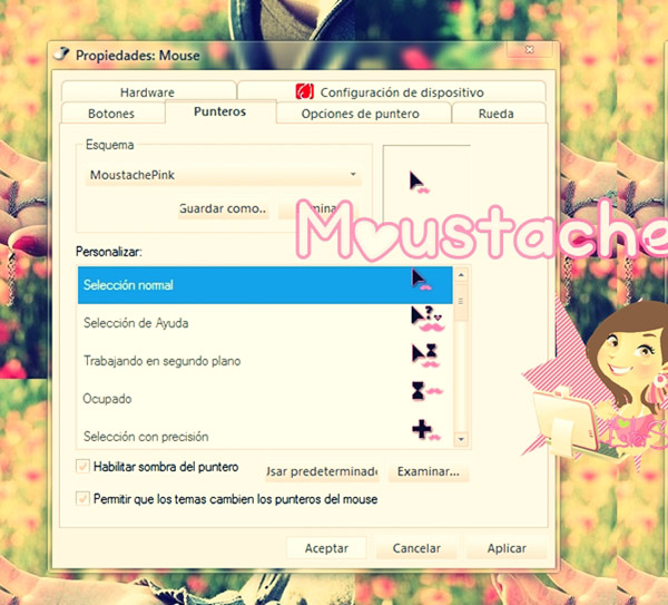 Moustache Pink Cursors