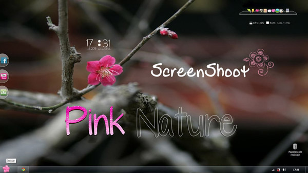 ScreenShoot Pink Nature for windows 7 themes