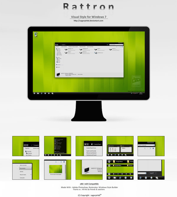 Rattron Visual Style for Windows 7 themes