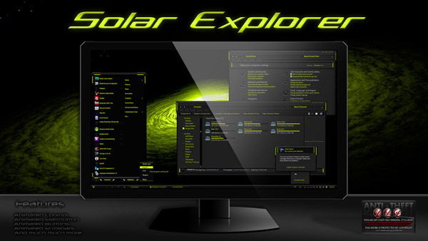 Black Solar Expoler Theme For Windows 7