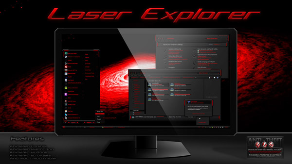 Red Laser Expoler Theme For Windows 7
