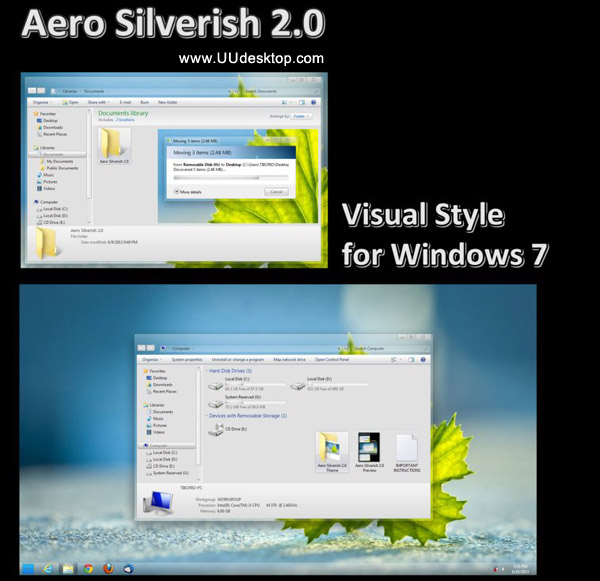 Aero Silverish 2.0 for Windows 7 themes