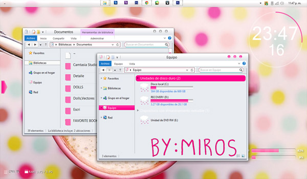 Screenshot PINK MAC for w8 themes