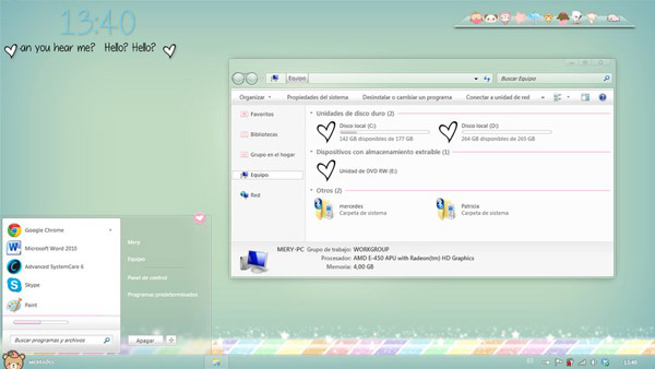 Screenshot Cute Cat for windows 7 theme