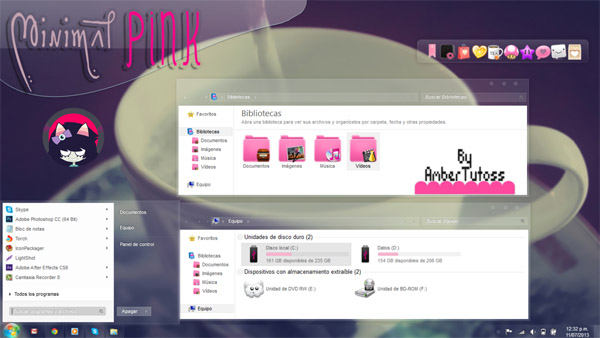 Minimal Pink W7 theme