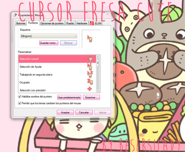 Fresa Cute pink cursors
