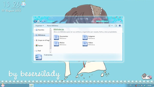 screenshot Blue Girl for win7 themes