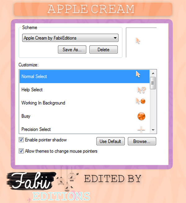 Apple cream cursor for windows mouse