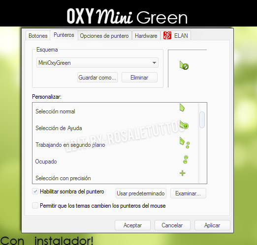 OxyMini Green cursors