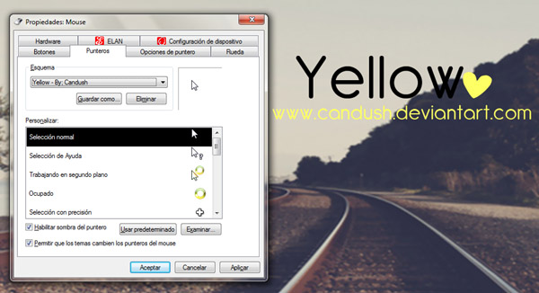 Yellow Mouse Cursor