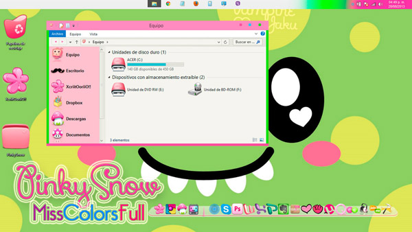 PinkySnow theme for windows 8 download