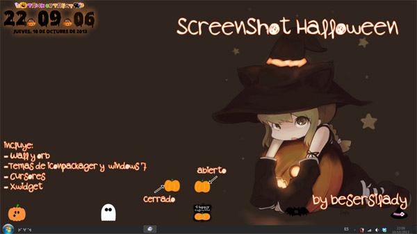 Screenshot Cute Halloween for win7 vs theme