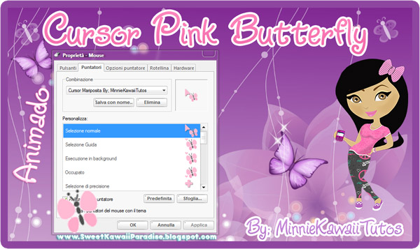 Pink Butterfly Cursor (Animado)