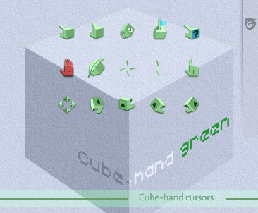 Cube hand green for windows cursors
