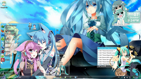 Hatsune Miku v16 for win7 vs themes