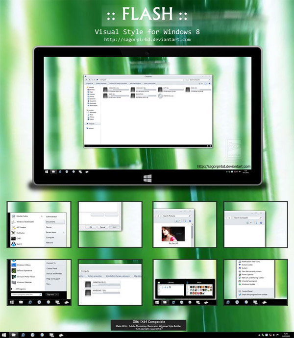 FLASH Beta for Windows 8/8.1 themes