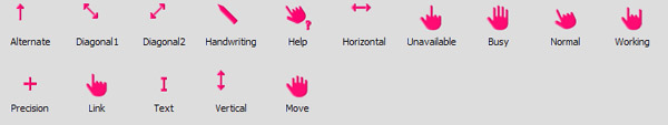 Pink Hand Cursors