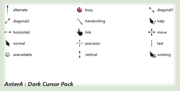 AnterA Dark Cursor Pack