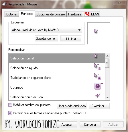 Albook Mini Violet Love cursors