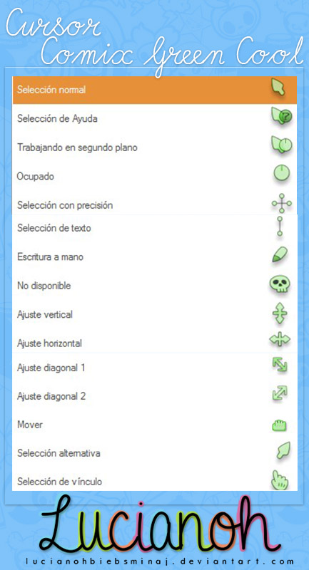 Comix Green Cool cursors