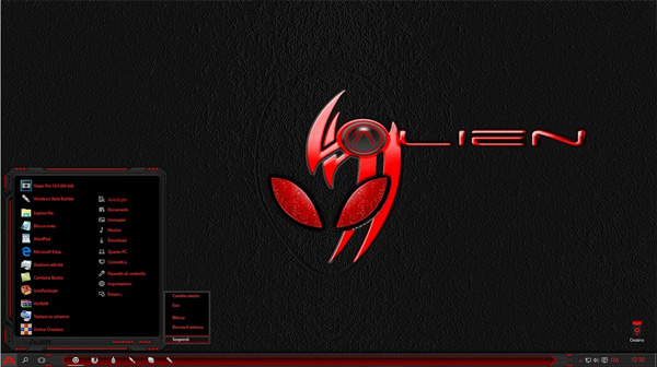 W10 Alien Return Red (November Update) theme