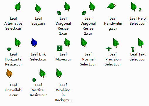Leaf for windows mouse pointers 