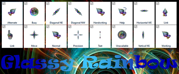 Glassy Rainbow cursors