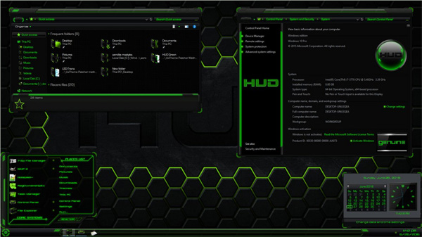 HUD Green for Windows 10 theme