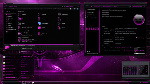HUD Pink for Windows 10 desktop theme