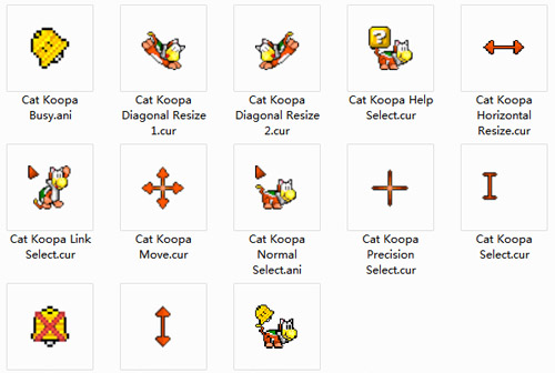 Cat Koopa computer pointers