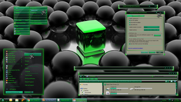 Green Glass theme for windows 7 download