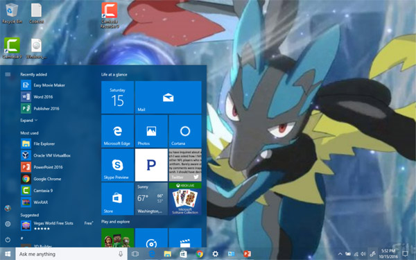 Multimedia Lucario Theme for Windows 10 and 11