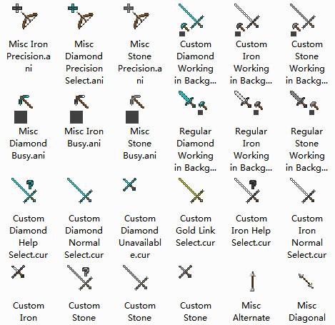 Minecraft V3 Mouse Cursors