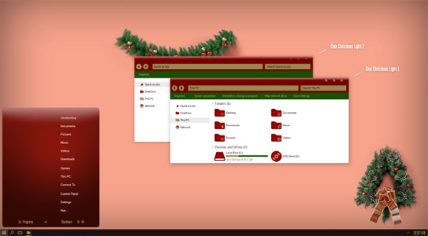 Cleo Christmas Theme Win10 Anniversary Update