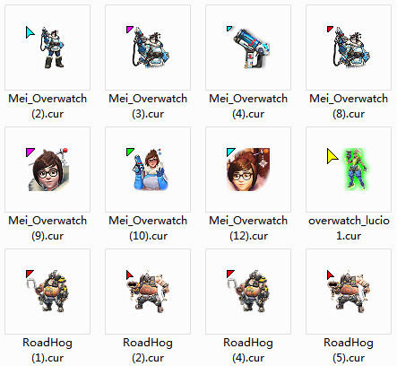 Overwatch - Mei & Roadhog mouse cursors