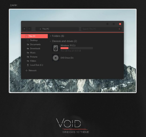 free Void - Windows 10 Edition theme