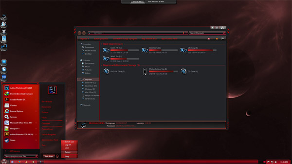 Caustic Red 7 for windows 7 desktop themes