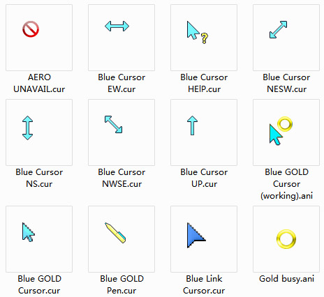 Golden Blue (Aero) Mouse Cursors