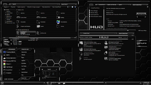HUD Machine White for Windows 8.1 desktop theme